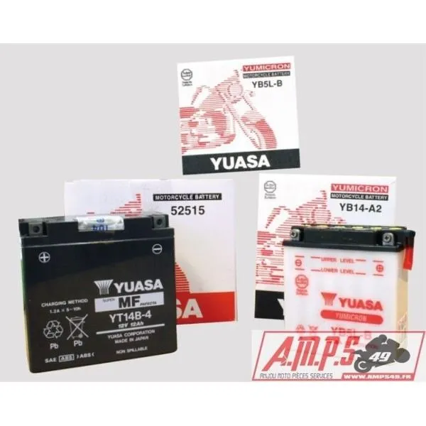 Batterie YUASA Sans entretien avec pack acide - YT4B-BS