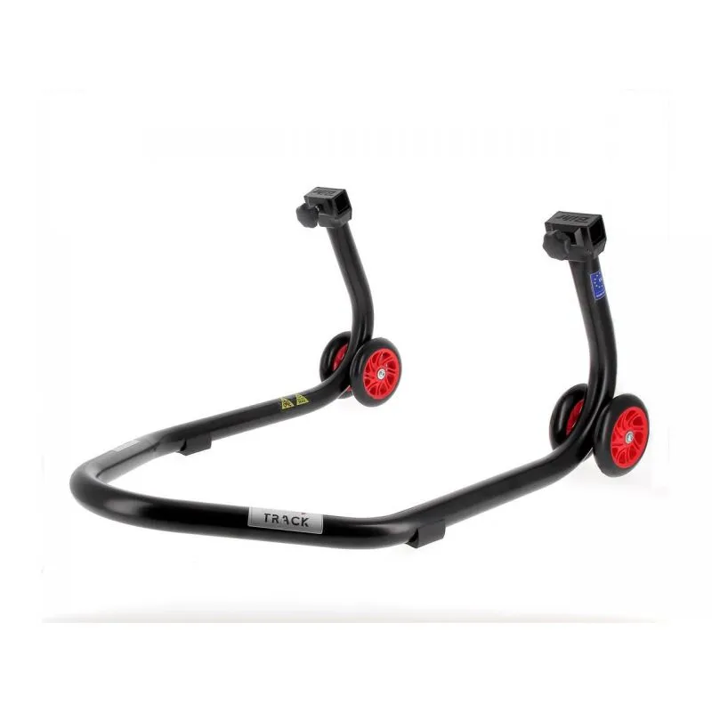 Béquille de stand arrière BIHR Home Track supports en "V" noir mat roues jaune