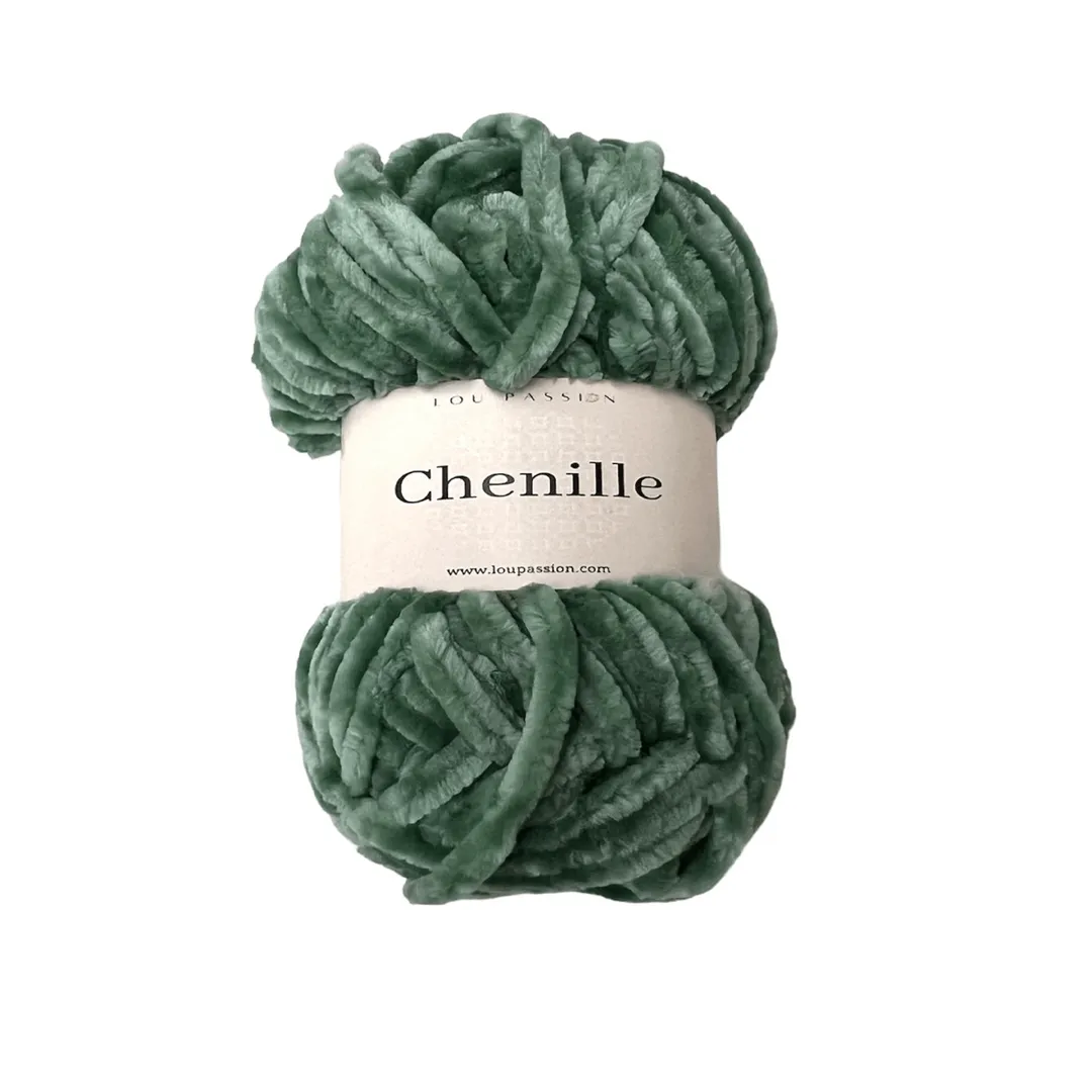 Chenille fil velours 100% douceur Sauge - Lou Passion
