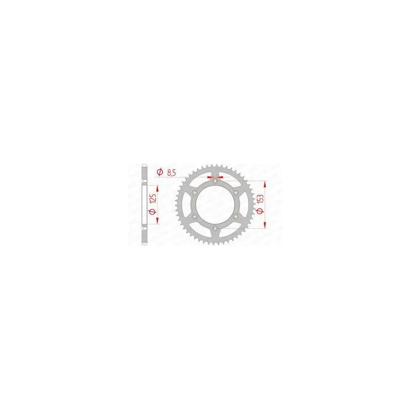 Couronne AFAM 43 dents acier pas 520 type 10212
