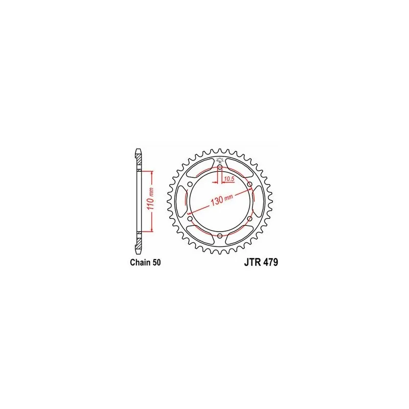 Couronne JT SPROCKETS 44 dents acier pas 530 type 479