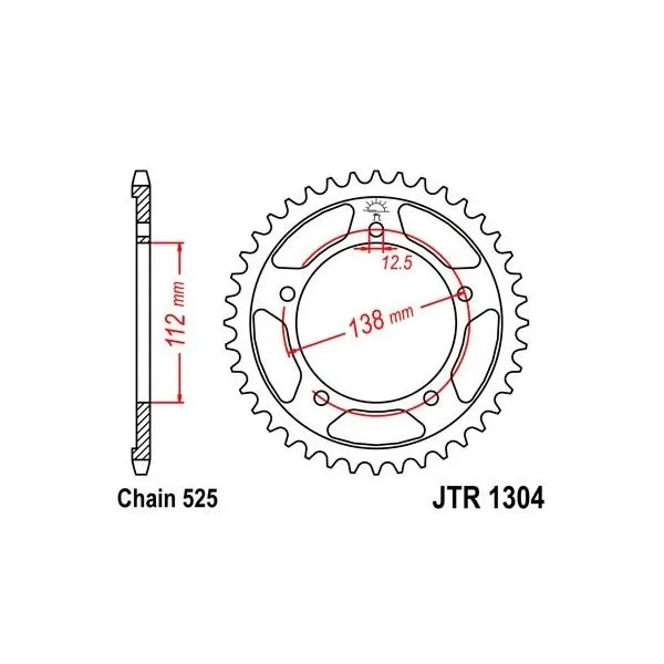 Couronne JT SPROCKETS acier standard 1304 - 525