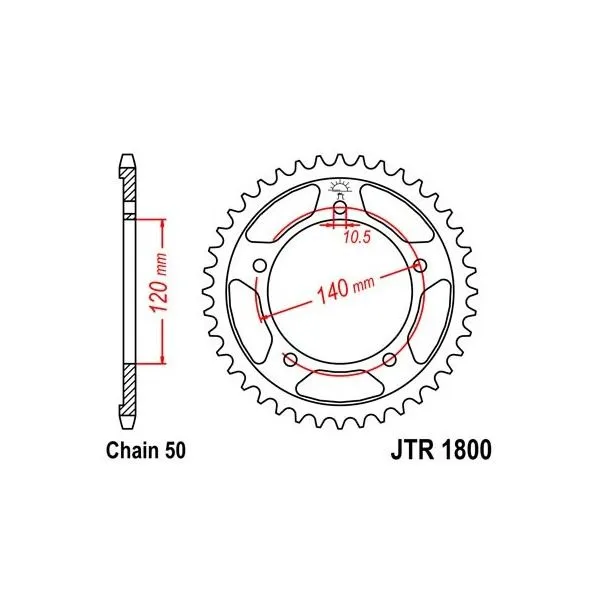 Couronne JT SPROCKETS acier standard 1800 - 530