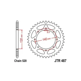 Couronne JT SPROCKETS acier standard 487 - 520