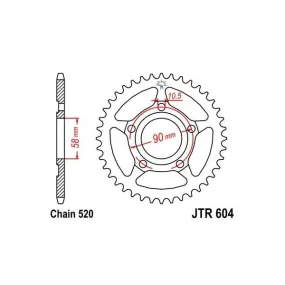 Couronne JT SPROCKETS acier standard 604 - 520