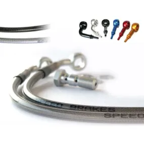 Durite de frein arrière d'aviation SPEEDBRAKES inox/raccord argent Suzuki DR-Z400SM