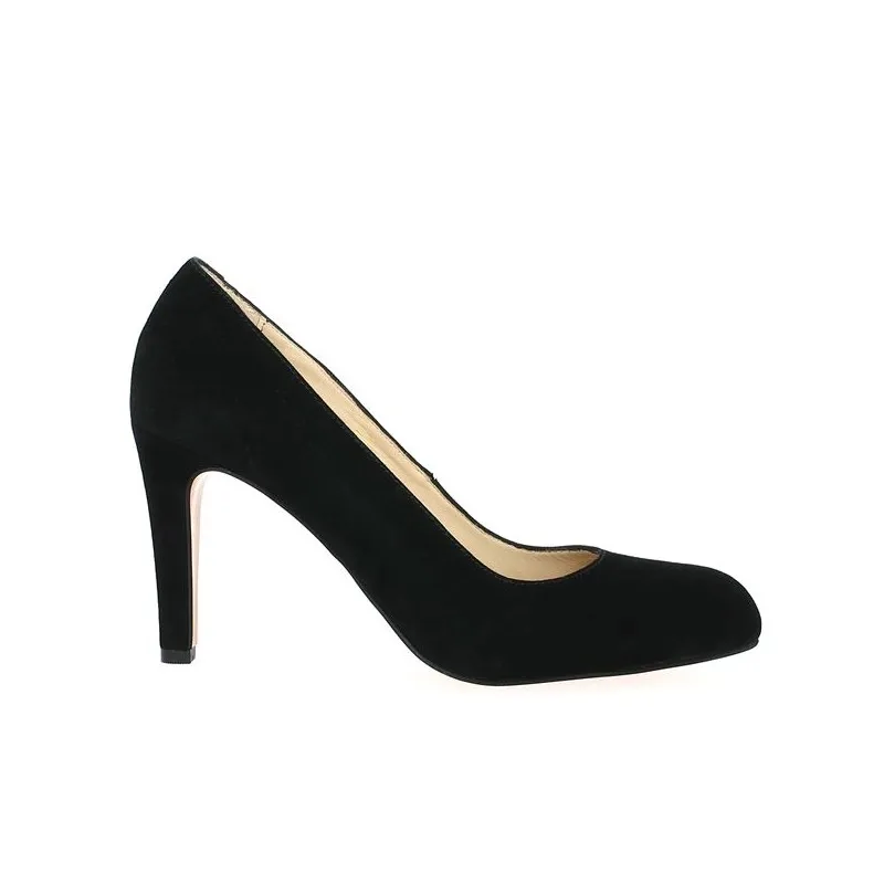 Escarpin velours noir 9.5 cm talon haut LUCIE