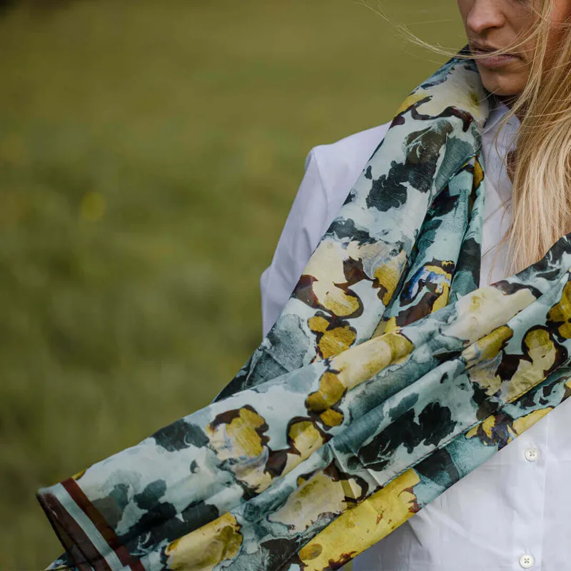 Foulard femme en soie et coton "Marble" - Paul Smith - Scarpe
