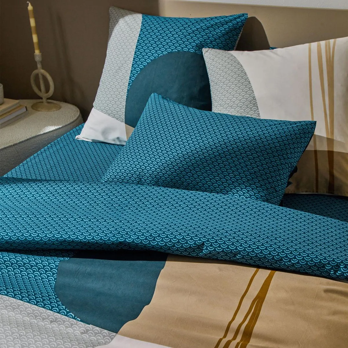 Housse de couette double face en coton imprimé bleue DR. LOUIS | 3 Suisses