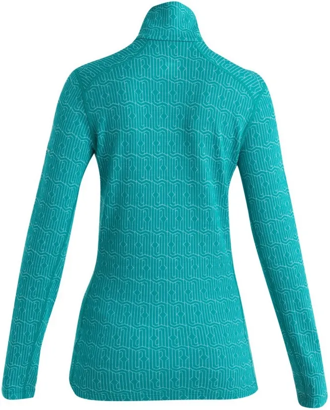 Maillot de Corps Icebreaker Femme Merino 260 Vertex LS Half Zip Herenga Flux Green Snow