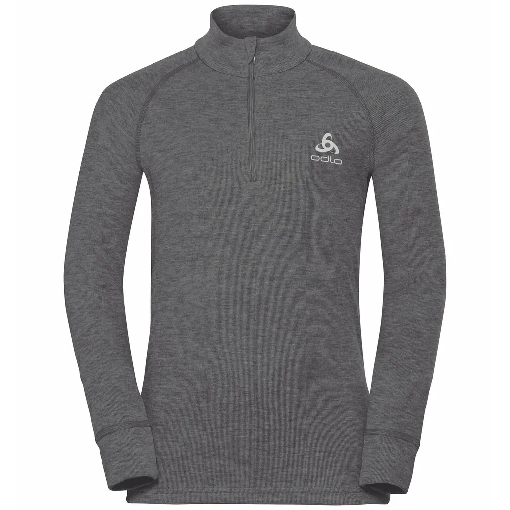 Maillot de Corps Odlo Kids BL Top Turtle Neck LS Half Zip Active Odlo Steel Grey Melange