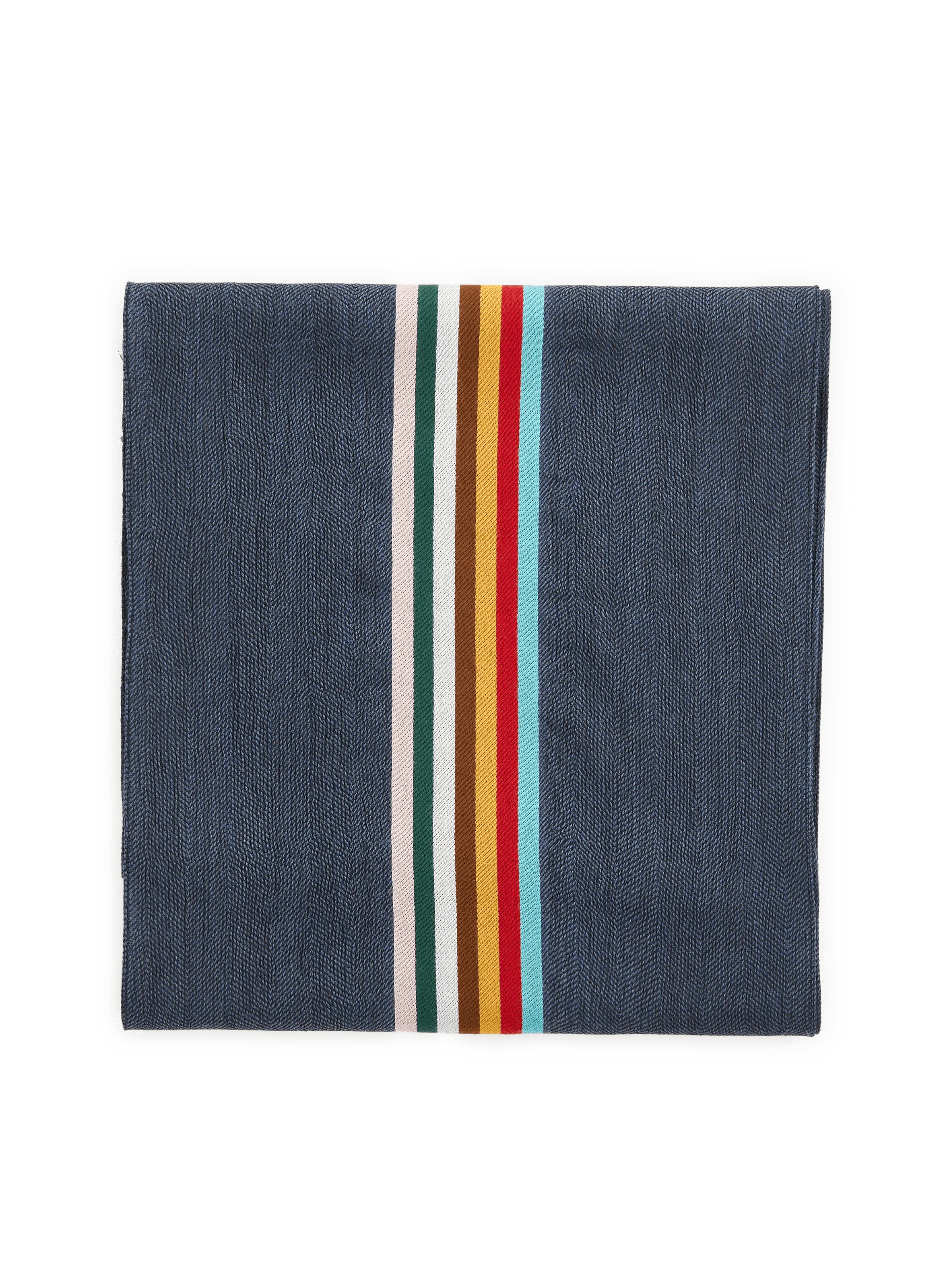PAUL SMITH  Echarpe à rayures en laine - Bleu