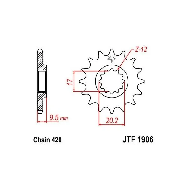 Pignon JT SPROCKETS acier standard 1906 - 420