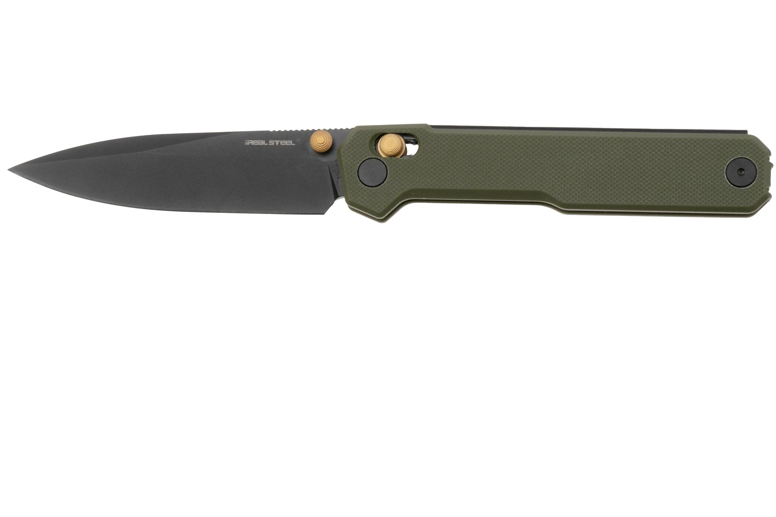 Real Steel Perix 7121BG Black Nitro-V, Green G10 couteau de poche, Ostap Hel design