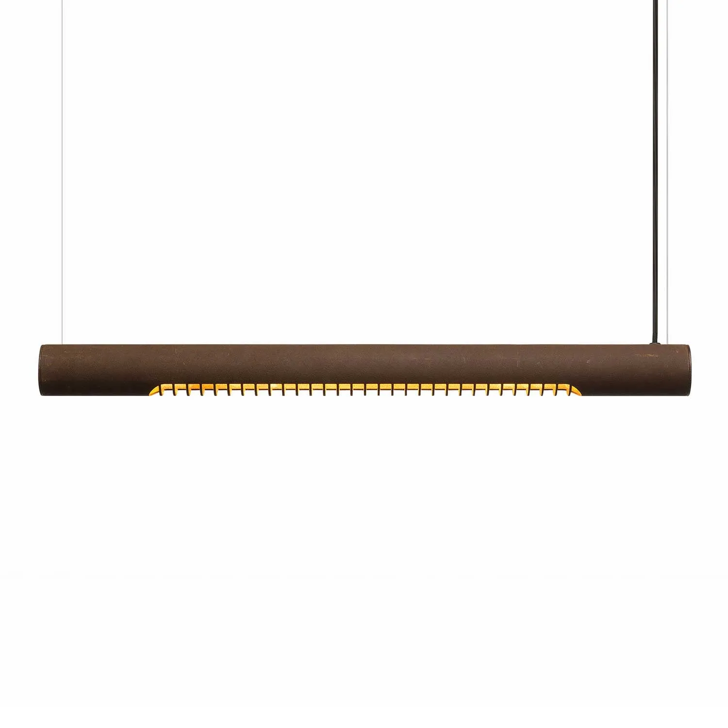 Roest Horizontal Linear - Rusted steel tube suspension with LED