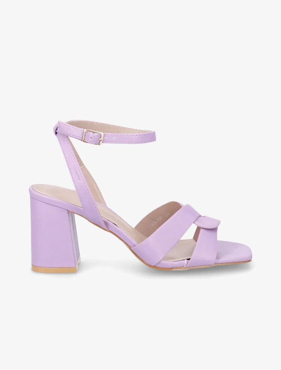Sandales croisées à talon - Lilas