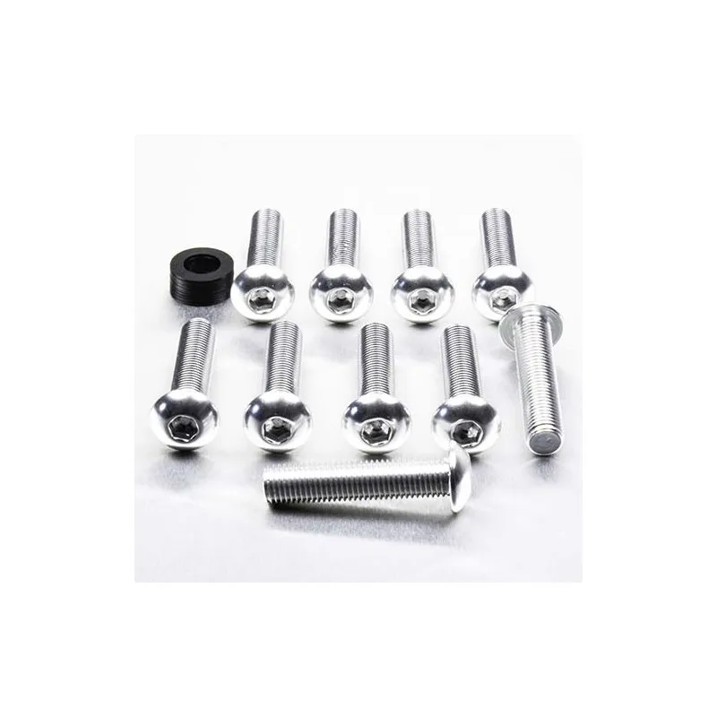 Vis à Tête Bombée Aluminium M10 x 1.25mm x45mm  Pack x 10