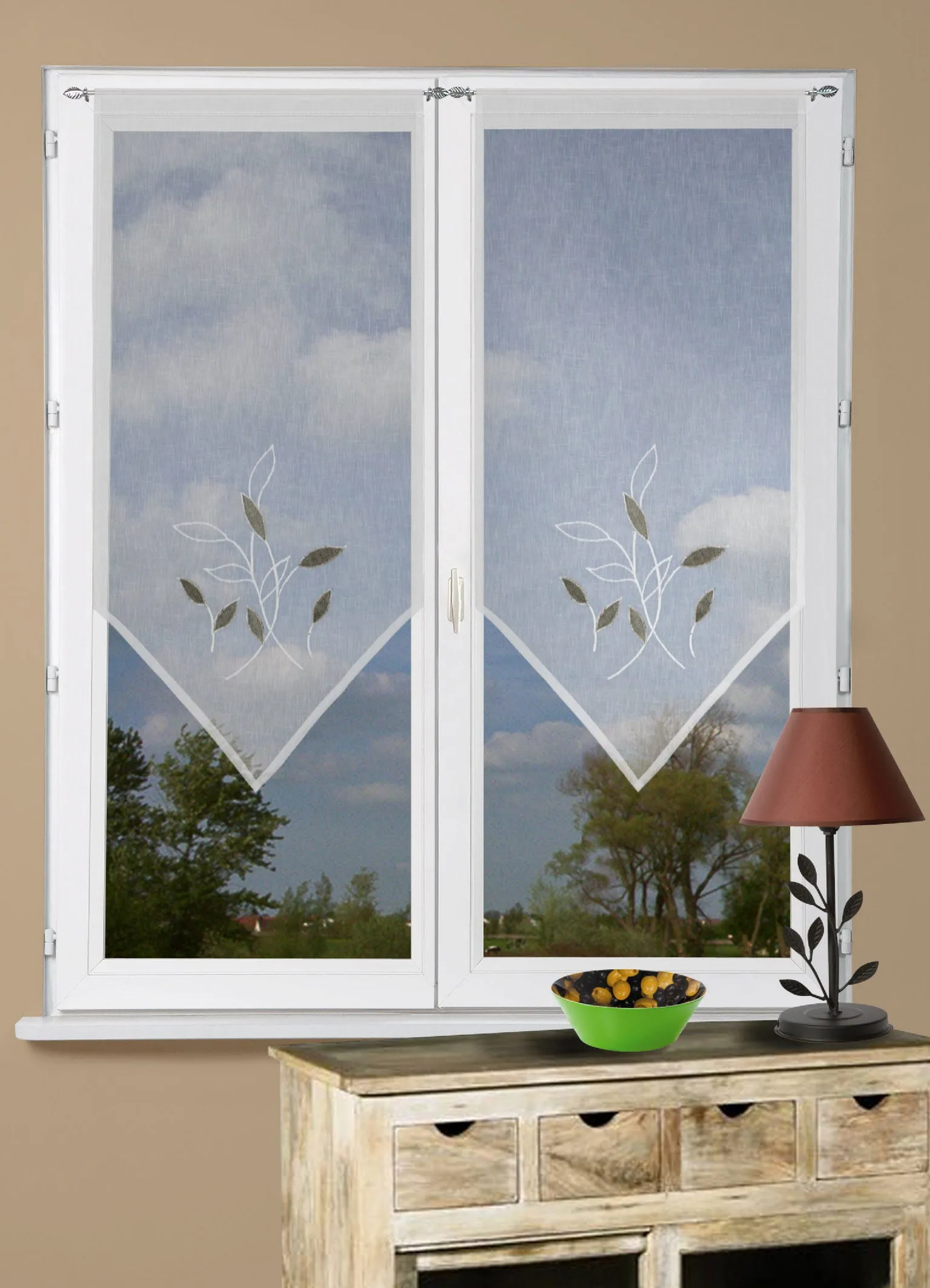 Vitrage 2 x 45 x 90 cm TOSCANA Gris 090